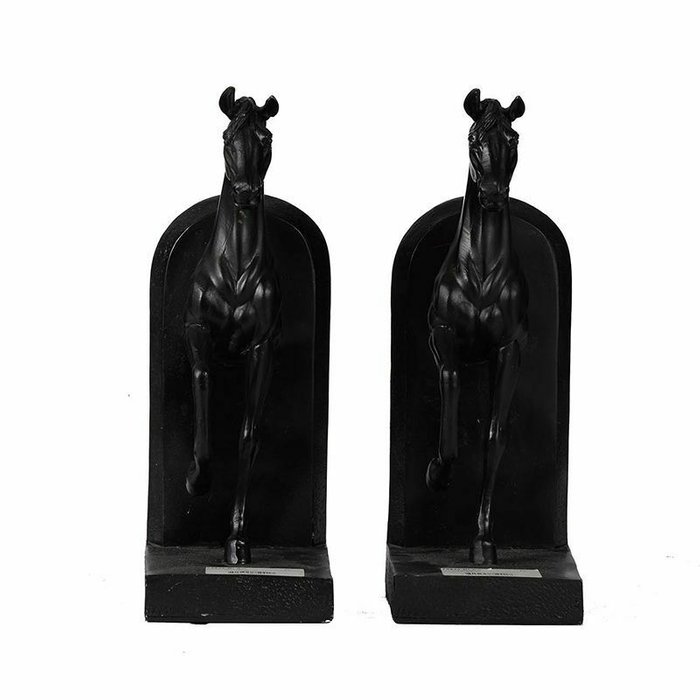 Набор из двух держателей для книг Лошади черного цвета - лучшие Фигуры и статуэтки в INMYROOM
