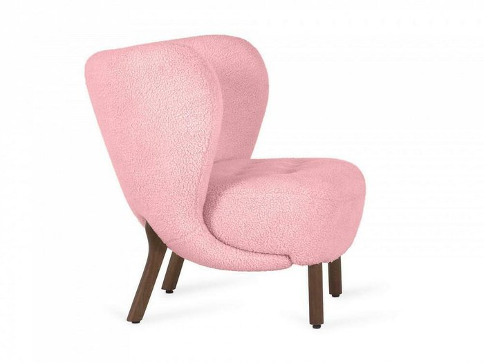 Кресло Lounge Wood розового цвета - лучшие Интерьерные кресла в INMYROOM