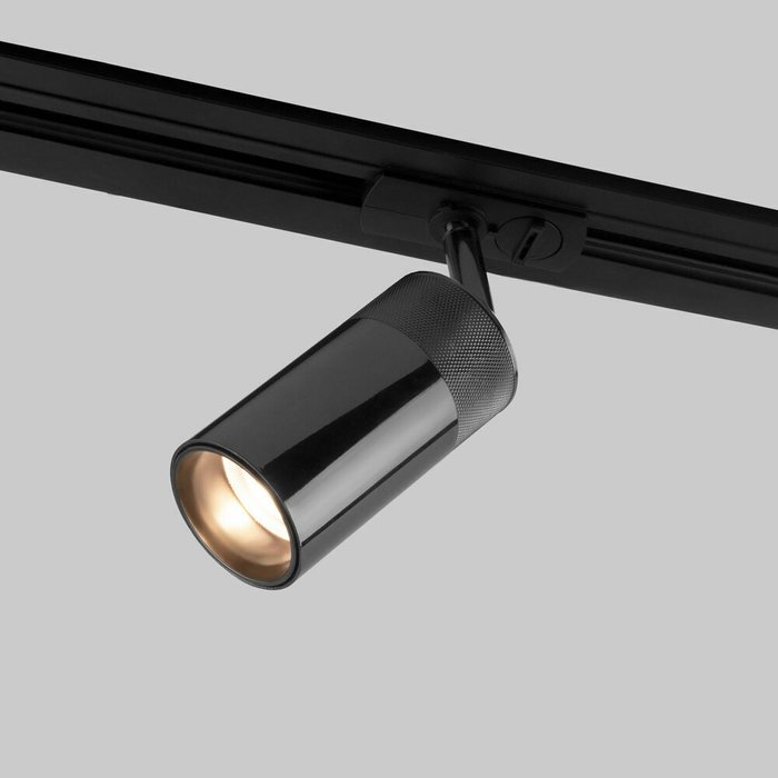 Трековый светодиодный светильник Riffe для однофазного шинопровода чёрно-жемчужного цвета