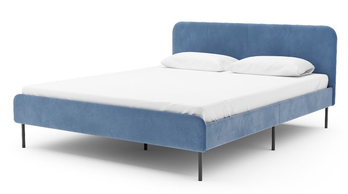 Кровать Элиса 180х200 синего цвета без подъемного механизма Кровать Элиса 180х200 синего цвета без подъемного механизма