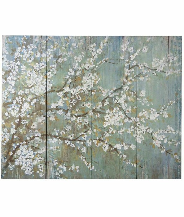 Набор из 4 картин Цветущая вишня бело-голубого цвета - купить Картины по цене 29560.0