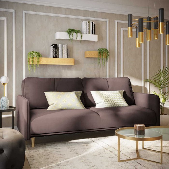 Диван-кровать Блумбер коричневого цвета - купить Прямые диваны по цене 78926.0