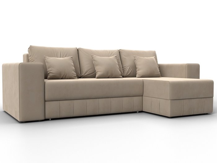 Угловой диван-кровать Лига-076 светло-бежевого цвета Угловой диван-кровать Лига-076 светло-бежевого цвета