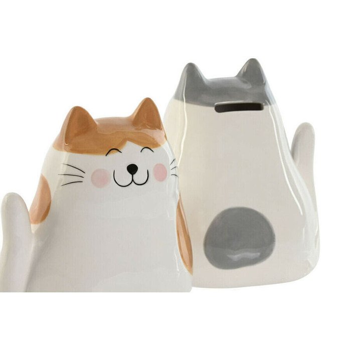 Kопилка Home ESPRIT Dolomite кот 13,5 X 10 X 15 cm (2 штук) - лучшие Фигуры и статуэтки в INMYROOM