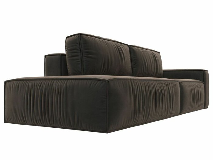 Прямой диван-кровать Прага модерн коричневого цвета подлокотник справа - лучшие Прямые диваны в INMYROOM