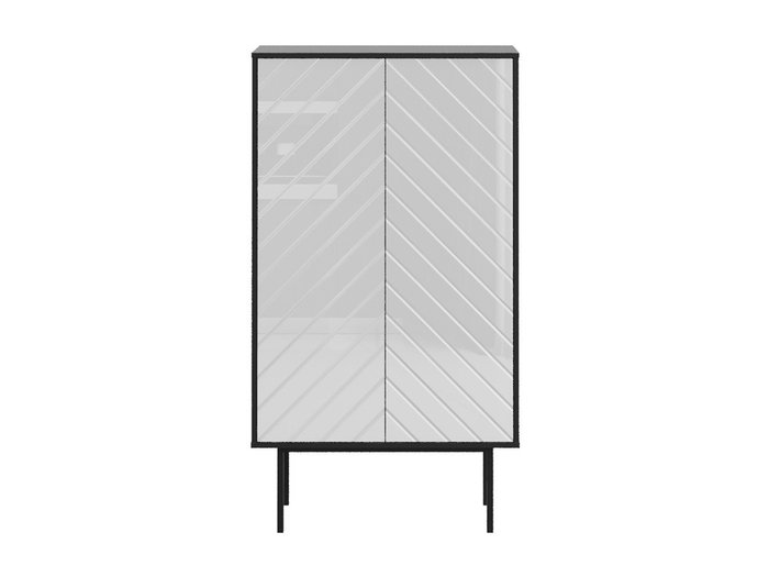 Шкаф двухдверный Boho со стеклянным фасадом белого цвета - купить Комоды по цене 47500.0