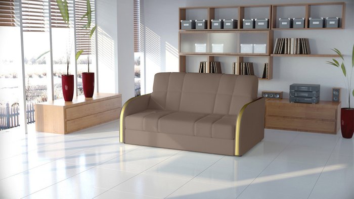 Диван-кровать Пуйл светло-коричневого цвета - купить Прямые диваны по цене 62000.0