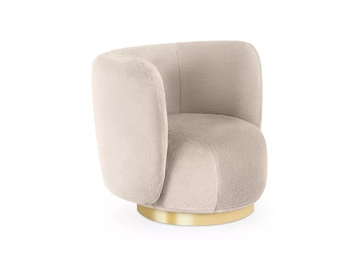 Кресло Lucca бежевого цвета с золотым основанием 