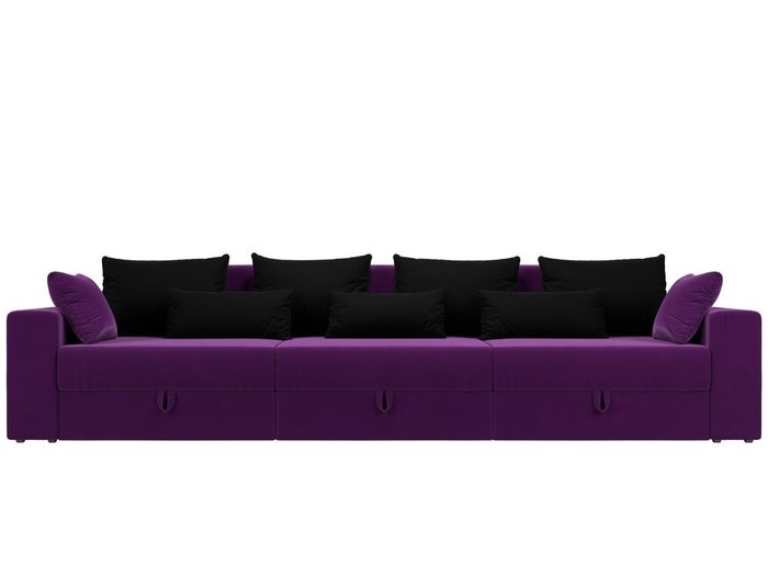Прямой диван-кровать Мэдисон Long фиолетово-черного цвета - купить Прямые диваны по цене 49990.0