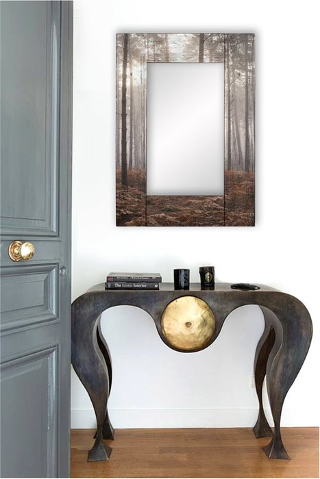 Настенное зеркало Лесной туман в деревянной раме 75х140 - купить Настенные зеркала по цене 15490.0
