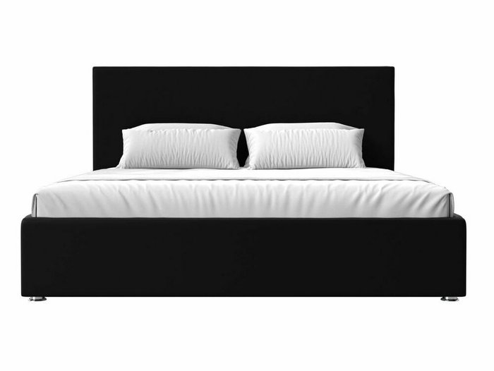 Кровать Кариба 200х200 черного цвета с подъемным механизмом (экокожа) - купить Кровати для спальни по цене 83999.0