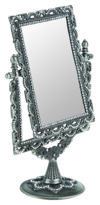 Настольное зеркало серебряного цвета