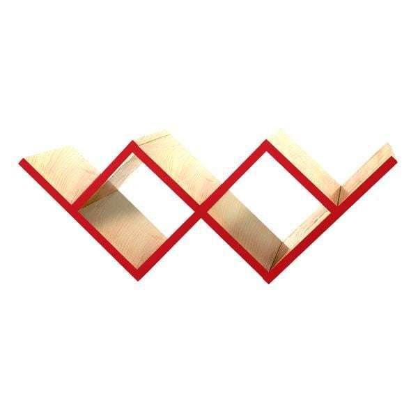 Полка для гостиной Woo Shelf с торцом красного цвета Полка для гостиной Woo Shelf с торцом красного цвета