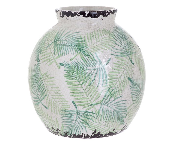 Керамическая ваза молочно-зеленого цвета