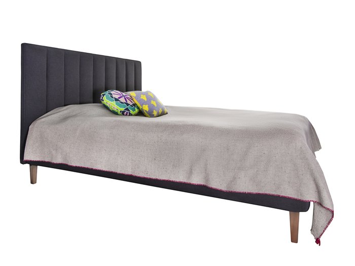 Кровать Клэр 140х200 темно-серого цвета с подъемным механизмом - купить Кровати для спальни по цене 83340.0