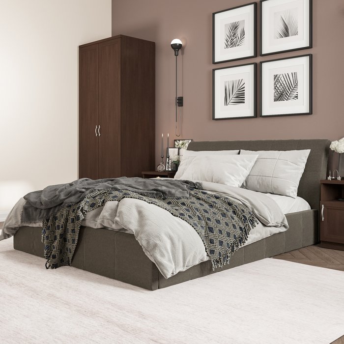 Кровать Инуа 160х200 черного цвета с подъемным механизмом  - лучшие Кровати для спальни в INMYROOM