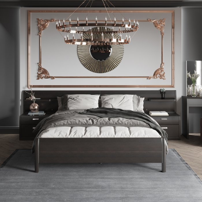 Кровать Илона 160х200 темно-коричневого цвета 