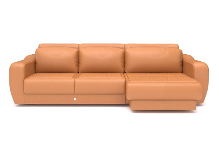 Угловой диван-кровать оранжевого цвета
