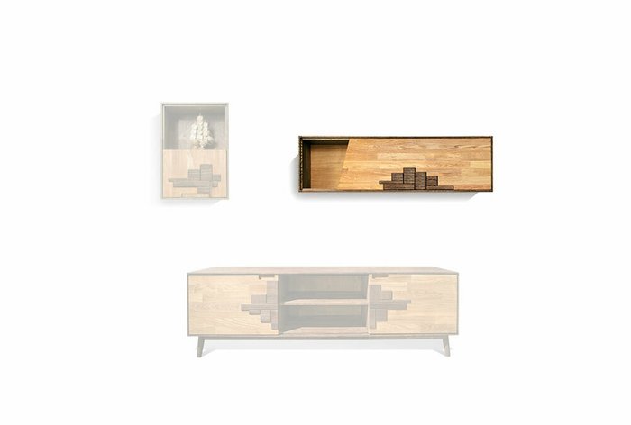 Шкаф навесной горизонтальный Irving Design темно-коричневого цвета - купить Навесные шкафы по цене 46864.0