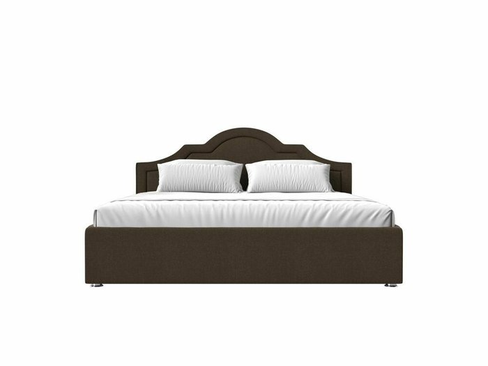 Кровать Афина 200х200 коричневого цвета с подъемным механизмом - купить Кровати для спальни по цене 82999.0