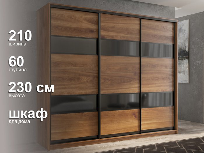 Шкаф-купе Кааппи-7 210 цвета Кастелло бренди  - лучшие Шкафы-купе в INMYROOM