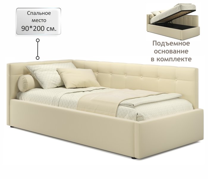 Кровать Bonna 90х200 с подъемным механизмом бежевого цвета - лучшие Кровати для спальни в INMYROOM