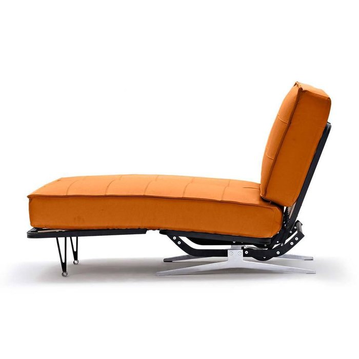 Угловой диван-кровать Арни из натуральной кожи оранжевого цвета - лучшие Угловые диваны в INMYROOM