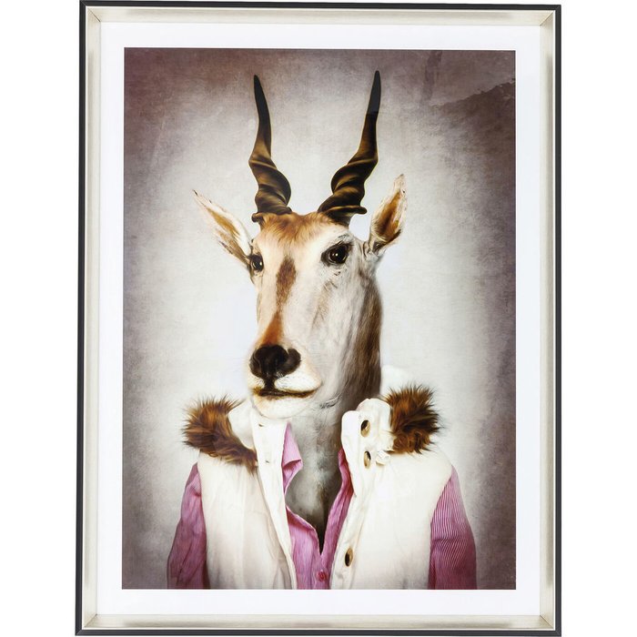 Принт Mr Antelope 65х85 серо-бежевого цвета