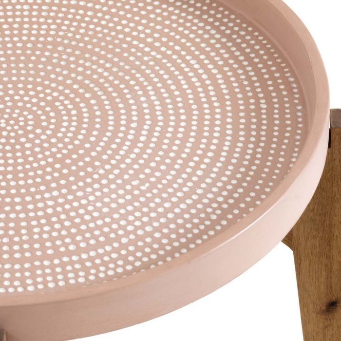 Стол журнальный из акации и цементного волокна Médan розового цвета - лучшие Садовые столы в INMYROOM