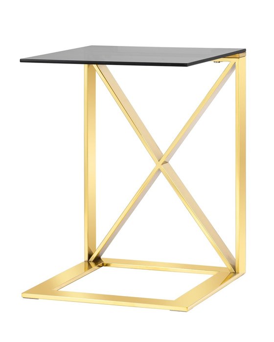 Приставной столик Кросс золотого цвета