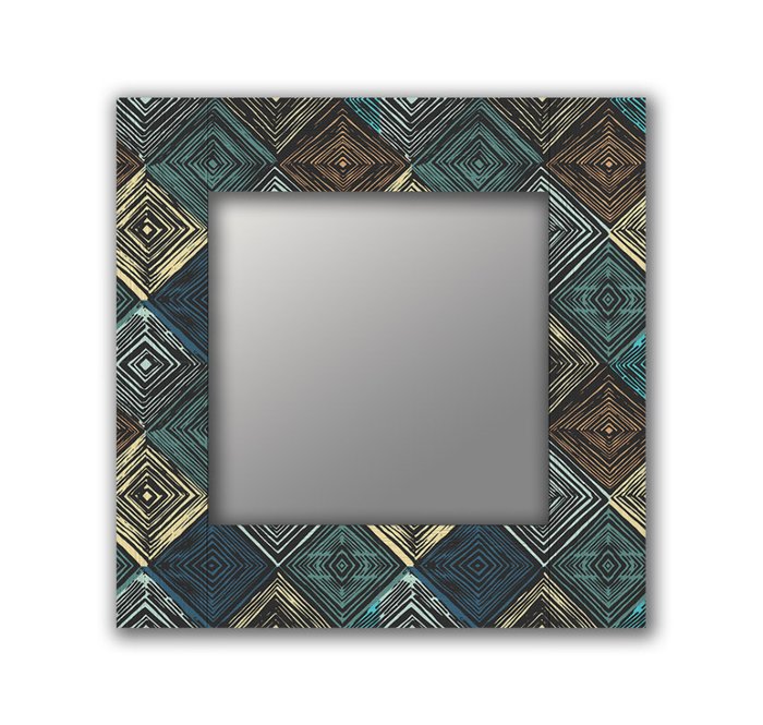 Настенное зеркало Ар Деко 50х65 синего цвета - купить Настенные зеркала по цене 13190.0