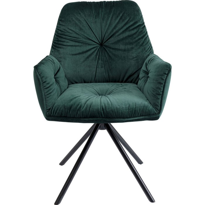 Стул мягкий с подлокотниками Lina зеленого цвета - купить Обеденные стулья по цене 33780.0
