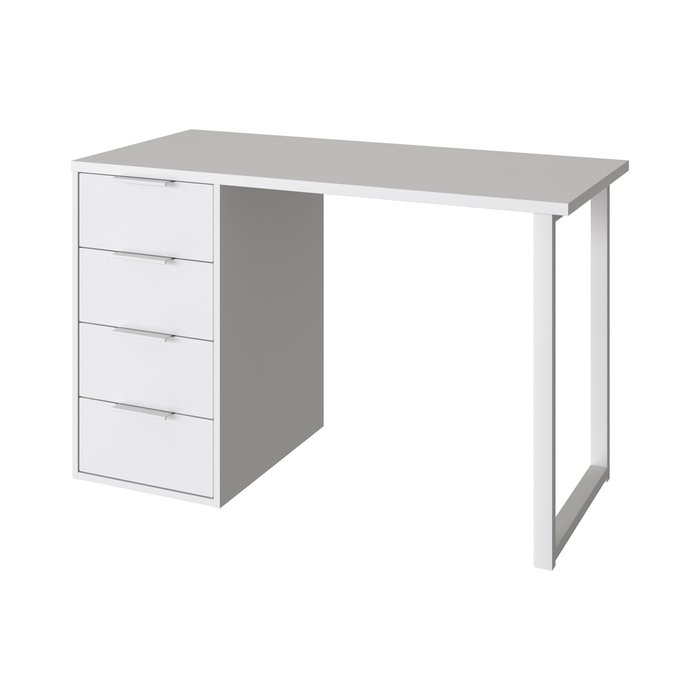Письменный стол С-410 цвет белый структурный/меренга - лучшие Письменные столы в INMYROOM