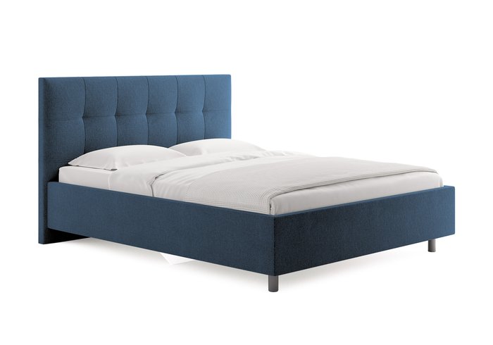 Кровать Richmond 160х200 темно-синего цвета без основания и подъемного механизма