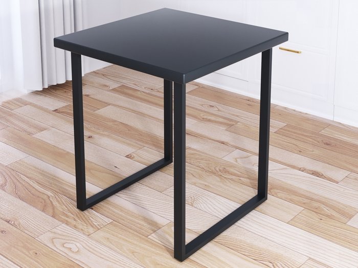 Стол обеденный Loft 80х80 со столешницей из массива сосны цвета антрацит - купить Обеденные столы по цене 10307.0
