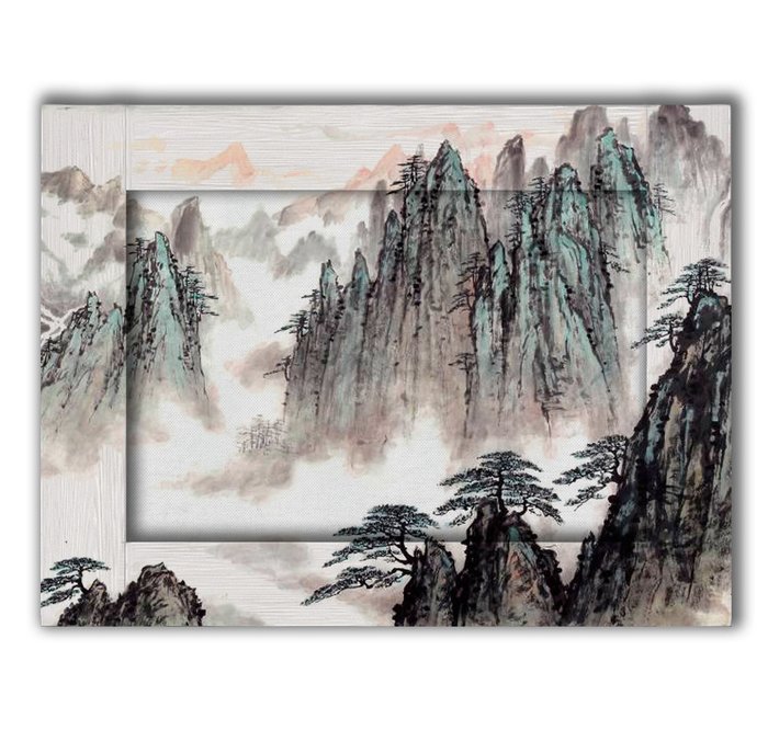 Картина Горный пейзаж с Арт рамой 70х90
