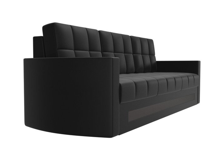 Прямой диван-кровать Белла черного цвета (экокожа) - лучшие Прямые диваны в INMYROOM
