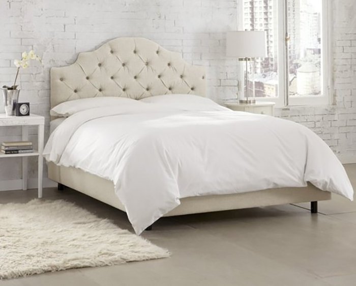 Кровать Henley Tufted Talc бежевого цвета 160х200 - купить Кровати для спальни по цене 104000.0