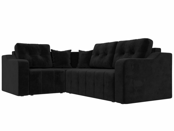 Угловой диван-ковать Кембридж черного цвета левый угол - лучшие Угловые диваны в INMYROOM