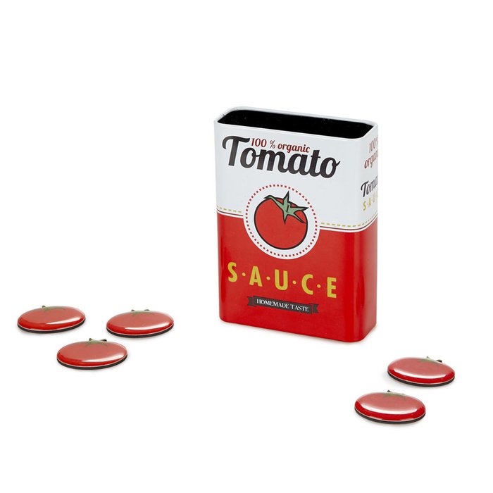 Набор подставки и держателей Tomato Sauce магнитный бело-красного цвета - лучшие Аксессуары для кухни в INMYROOM
