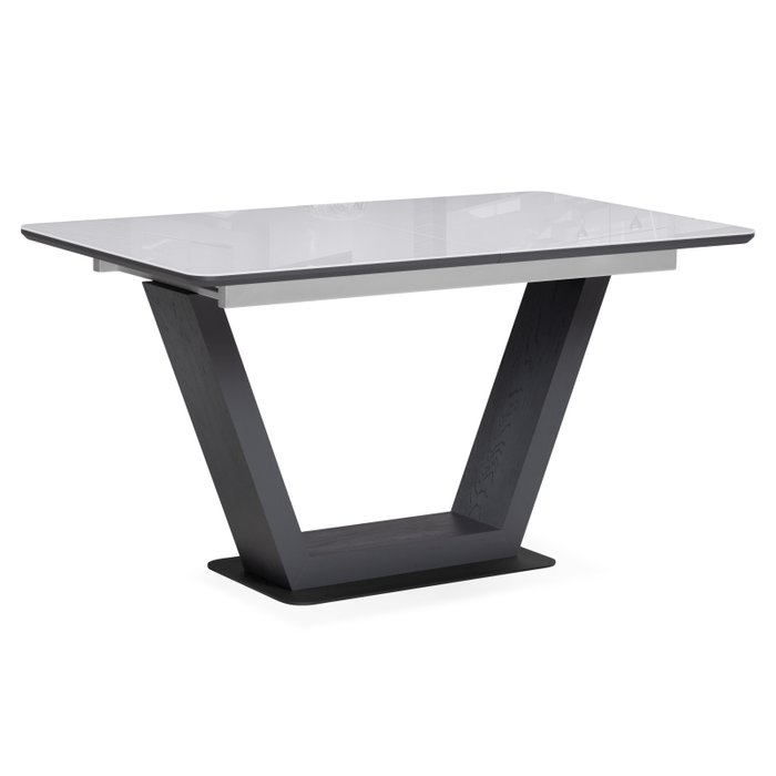 Раздвижной обеденный стол Иматра бело-черного цвета