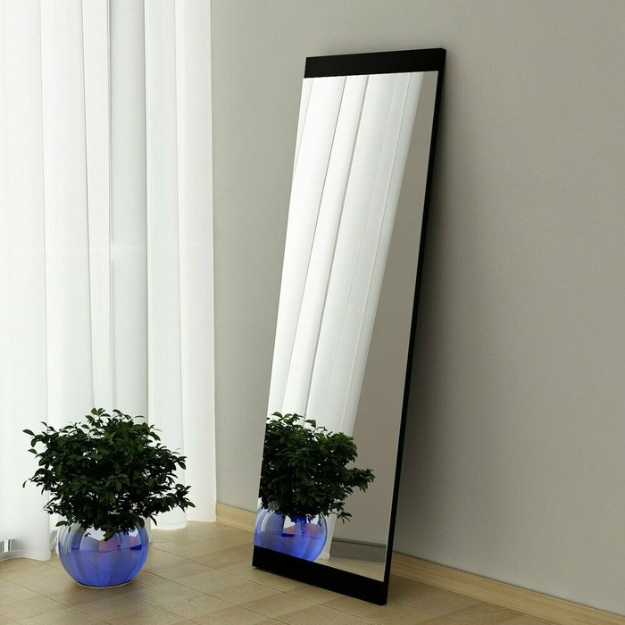 Настенное зеркало Decor 40х120 в раме черного цвета - купить Настенные зеркала по цене 20581.0