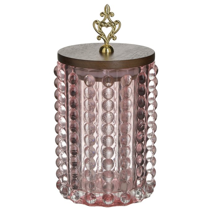 Стеклянная ваза с крышкой коричнево-золотого цвета