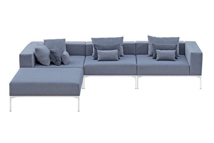 Модульный угловой диван Benson серого цвета угол правый - лучшие Угловые диваны в INMYROOM