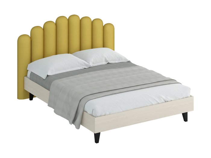 Кровать Queen Sharlotta с изголовьем желтого цвета 160х200