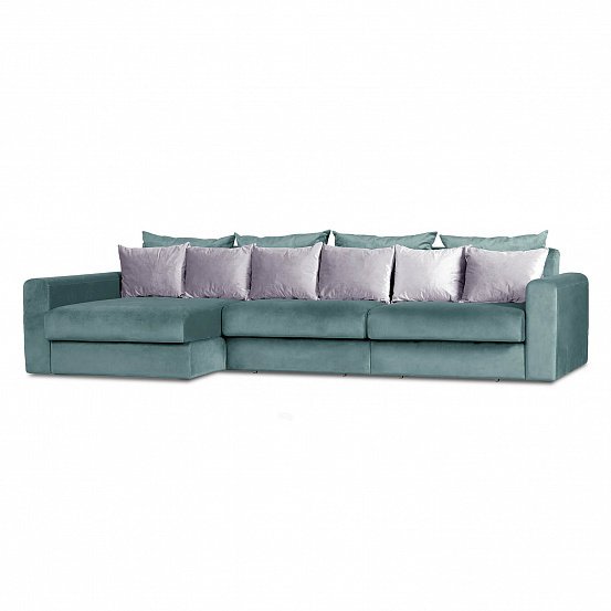 Угловой диван-кровать Мэдисон Лувр голубого цвета большой