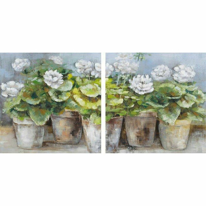 Картина 80 x 3,5 x 80 cm Банка Cottage (2 штук)