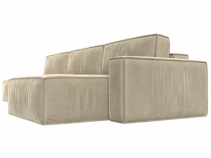 Угловой диван-кровать Прага модерн лонгбежевого цвета правый угол - лучшие Угловые диваны в INMYROOM