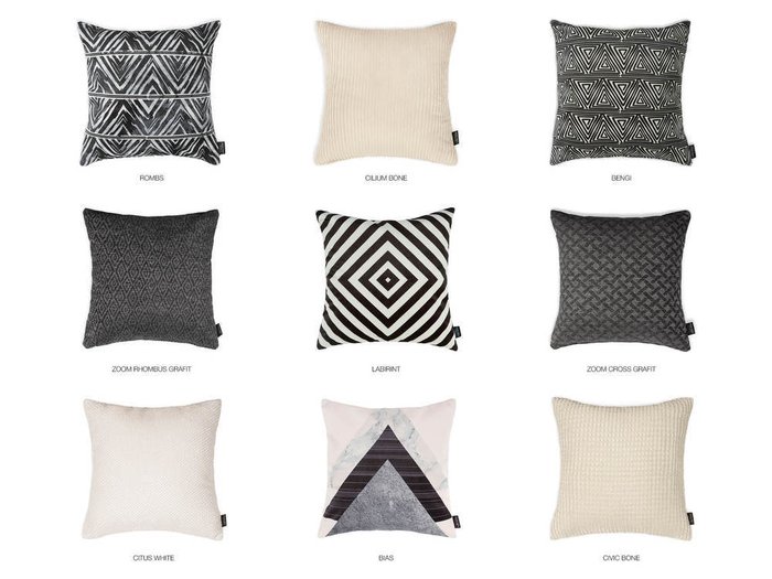 Декоративная подушка Zoom Rhombus Grafit - купить Декоративные подушки по цене 865.0