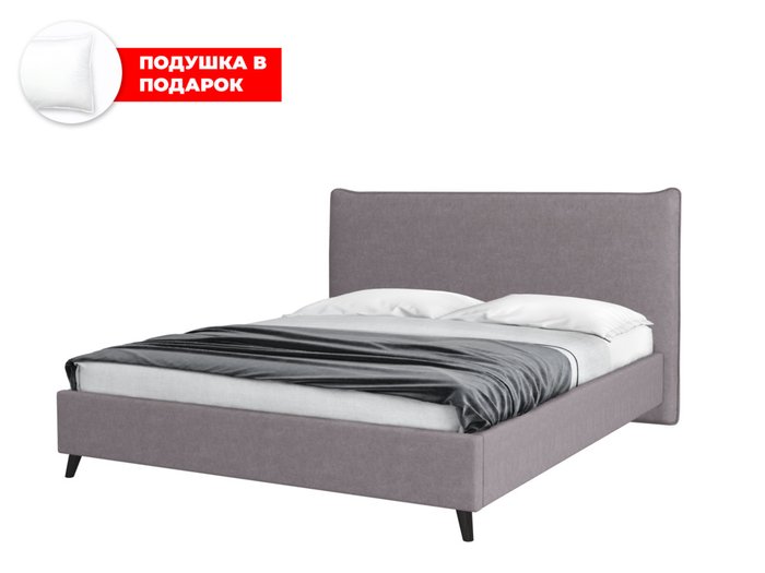 Кровать Kamizo 140х200 в обивке из велюра серого цвета с подъемным механизмом Кровать Kamizo 140х200 в обивке из велюра серого цвета с подъемным механизмом
